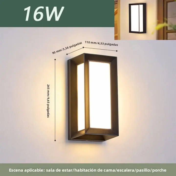 Lámpara De Pared Exterior LED Impermeable IP66 Con Sensor De Movimiento Iluminación Moderna Para Porche Balcón Jardín - 1