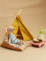Sofá De Tela Artificial De Miniatura 1:12 Para Casa De Muñecas Bjd Ob11 Estilo Pastoral Material Textil Y Fibra - details 4