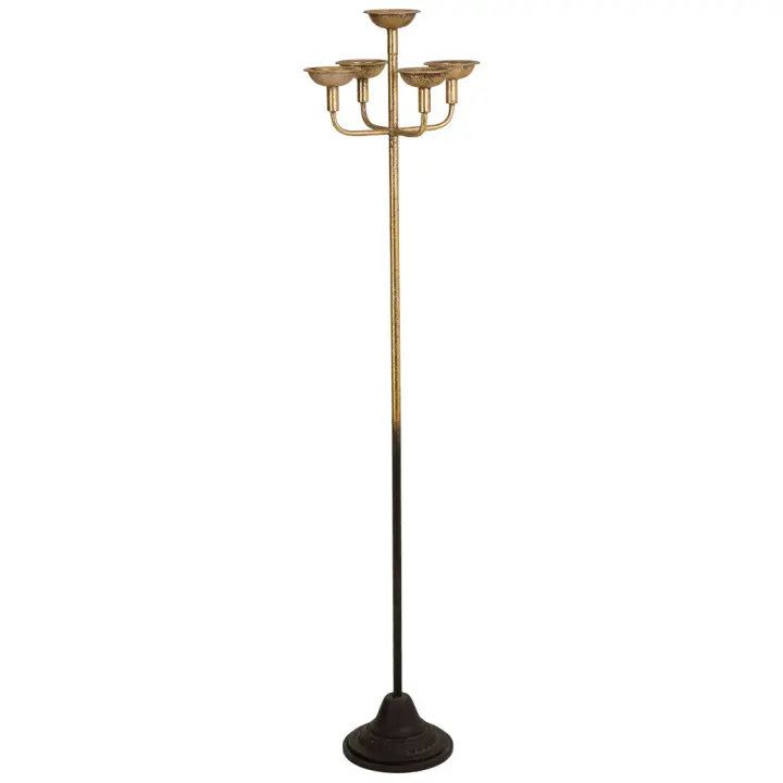 WANDERLUST DECO Candelabro de pie de metal negro 37x37x149h cm de estilo Romántico - 1