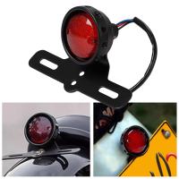 Lámpara Trasera De Moto LED Roja Retro Con Soporte Para Placa De Matrícula Para Harley Honda Suzuki Chopper Bobber - details 0