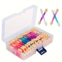 Cuttte 120PCS Esponjas De Maquillaje Para Ojos Desechables Con Contenedor 4 Colores Aplicadores De Sombras De Ojos - details 1