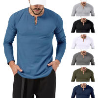 Camiseta de manga larga con cuello redondo de otoño para hombre, jersey holgado, camiseta informal de manga larga para hombre - details 8