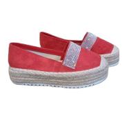 Alpargata Mujer Plataforma Plana Esparteña Suela Yute Amarillo Rojo Primavera Verano 2023 Zapato de Tela Cómodo - details 0