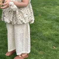 Pantalones Anchos De Encaje Para Niñas Verano 2-7 Años Ropa Infantil Coreana Transpirable Y Fresca Con Agujeros Y Volantes - details 6