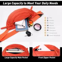Riñonera Larga, riñonera de moda para hombre y Mujer, riñonera Cruzada, riñonera de viaje ajustable, Bolso Grande, adecuada para correr (Naranja) - details 2