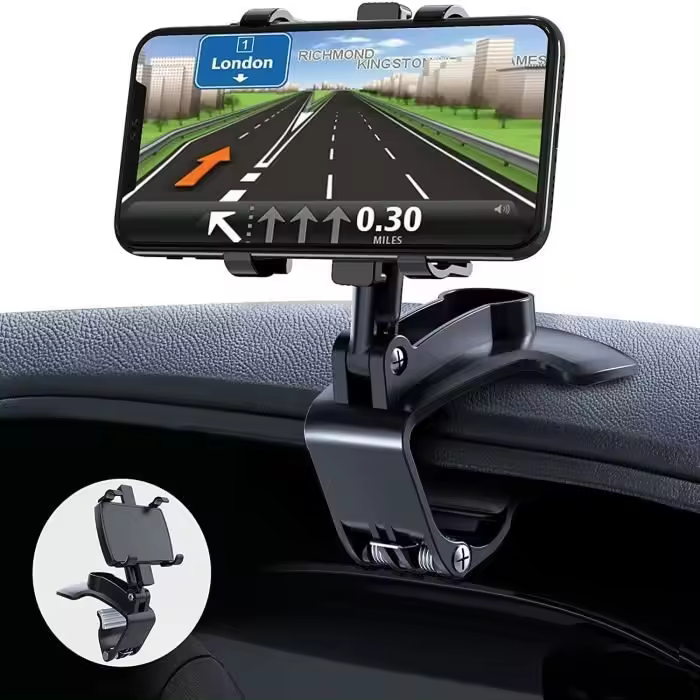 Soporte para teléfono de coche Leytn®, Giratorio 360 °, para salpicadero de teléfonos inteligentes de 4 a 6,8 pulgadas - 1
