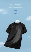 Camiseta De Hombre Verano Seda De Hielo Secado Rápido Cuello Redondo Manga Corta Estampado Rayado Casual Deportivo Para Running - details 11