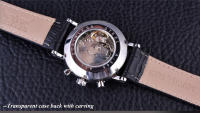 Reloj Mecánico Automático JARAGAR 348 Para Hombre Con Correa De Cuero Lujo Resistente Al Agua Casual Business Reloj Hombre - details 5