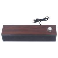 Altavoz de madera para ordenador de escritorio, barra de sonido estéreo de alta fidelidad con entrada auxiliar y cable USB para PC, portátil, tabletas y monitores. - details 0