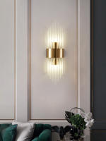 Lámpara De Pared Moderna En Oro/Black Con Cristal Y Acero Inoxidable LED Para Sala De Estar Dormitorio Fondo De Camilla Decoración De Pared - details 1