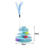 Juguete Interactivo Para Gatos Divertido Plato De 4 Capas Giratorio Con Bolas De Inteligencia Y Palos Para Entrenamiento Y Diversion - details 8