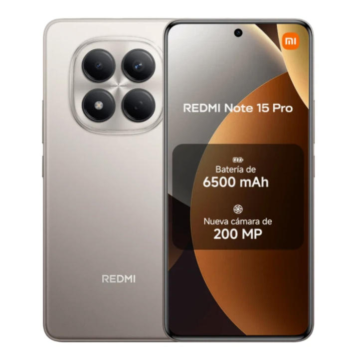 Móvil Xiaomi Redmi Note 15 Pro 4G Libre 8GB+256GB / 12GB+512GB, MediaTek Helio G200 Ultra, Cámara principal 200 MP, batería 6500mAh, 6.77" pantalla AMOLED (Cargador no incluido)