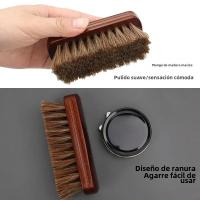 Cepillo de pelo de caballo para Interior de coche, cepillo de limpieza de detalles de asiento de cuero, no daña los muebles de - details 1