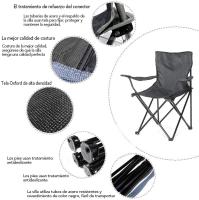Folding steel camping chair, 50x50x80cm, folding camping chair, ideal for camping or fishing, resistant steel structure and waterproof canvas seat - details 5
