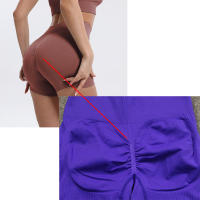 Shorts De Yoga Para Mujer Estilo Fitness Ciclismo Push up Cintura Alta Ribbed Sin Costuras Verano Ejercicio Striped Spandex Nylon - details 2