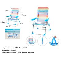 Silla plegable de playa con Cojin estructura de aluminio y tejido Textileno, transpirable y fresco - Maxia Market - details 2