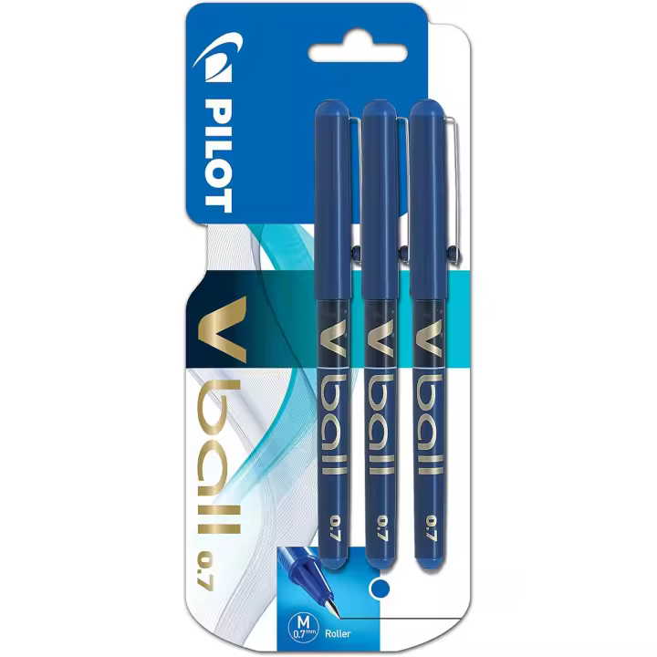 Pilot Bolígrafo V-Ball 07 Grip Punta 0,7 mm Tinta Líquida Azul (Pack de 3) - 1