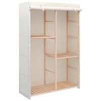 vidaXL Armario de ropa de 3 niveles 110x40x170 cm en color Blanco/Gris | almacenamiento funcional diseño moderno para baño dormitorio sala - details 0
