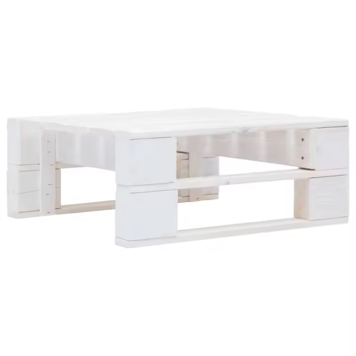 Madera de Pino impregnada Blanca Otomana de Jardín de palets - 1