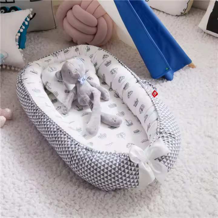 Cuna Portátil Para Bebe 85x50cm Con Amortiguador Y Almohada Algodón Cuna Para Recién Nacidos Cuna De Viajes Para Bebés Y Niños De 0 a 12 Meses - 1