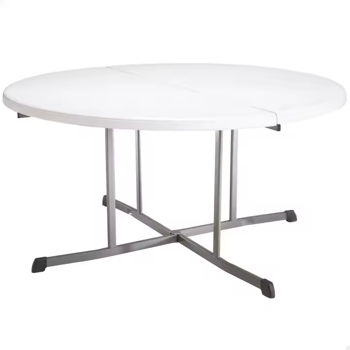 Mesa redonda plegable blanco Lifetime Ø152x75,5 cm - 1