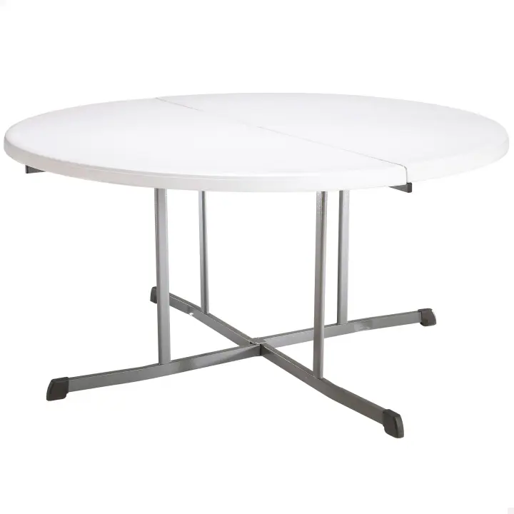 Mesa redonda plegable blanco Lifetime Ø152x75,5 cm - 1