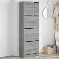 vidaXL Mueble Zapatero 4 Cajones Abatibles Estantes Organizador Color Gris hormigón,  Gris sonoma,  Marrón roble - details 1