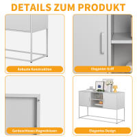 Mueble de metal Blanco, aparador y Casillero Caja Fuerte, Estructura metálica robusta, Color Blanco elegantemente, Altura 75 cm x ancho 120 cm x profundidad 40 cm - details 4