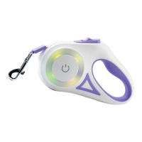 Correa Retráctil para Perros Beige Púrpura 3 Metros/9,8 Pies - Mango Ergonómico - Luz LED - details 0