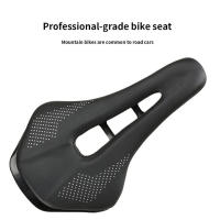 Sillín De Bicicleta Para Carretera Montaña Resistente Al Agua De Cuero PU Perforado Ancho Nariz Corta Para Ciclismo - details 2