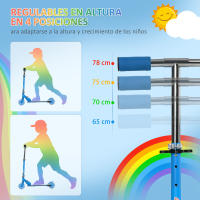 HOMCOM Patinete para Niños Plegable Patinete Infantil con Luces Música 4 Altura Ajustable Ruedas Brillantes Pedal LED para 3-7 Años Carga 50 kg 67x32x65-78 cm - details 4
