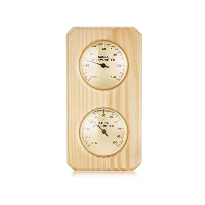 Wooden Sauna Thermometer And Hygrometer 2 In 1 Humidity Temperature Measurement Family Hotel Sauna - 1