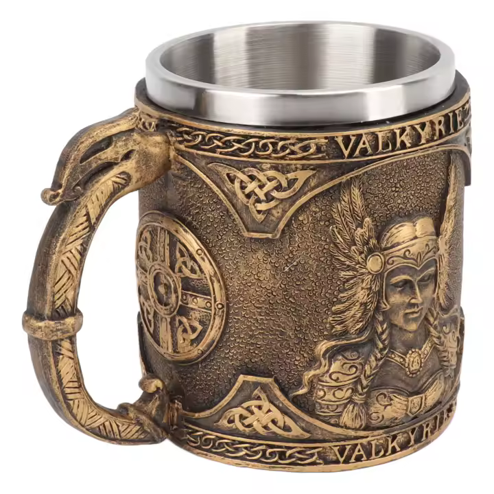Jarra de cerveza de resina de acero inoxidable, doble capa, resistente a altas temperaturas, patrón pirata, taza para bebidas, suministros para beber W - 1