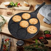 Sartén antiadherente para panqueques para un desayuno perfecto, sartén antiadherente de dibujos animados de siete agujeros fácil de limpiar para el desayuno en casa, sartén para freír, sartén para hornear, sartén de artefacto - details 2