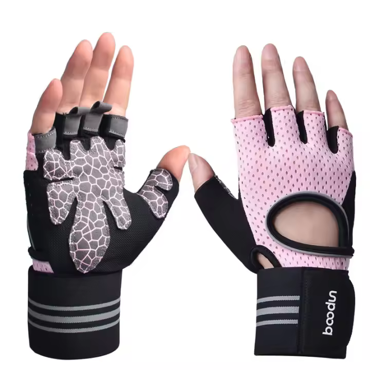 Nuevos Guantes De fitness de muñeca mejores de Boton, Guantes deportivos transprables con diseño de Red de Mariposa, Guantes De Verano de Medio Dedo - 1