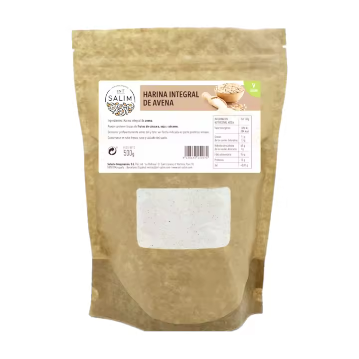 Harina de Avena Vegana 500g – Int-Salim, alta en fibra natural - 1