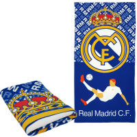 Real Madrid Toalla de Playa Microfibra, Toalla para Piscina, Baño, Gimnasio70x140cm, Toalla con Escudo Real Madrid Regalo Adultos y Niños, Cumpleaños, Comunión, Color Azul - details 0