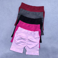 Shorts De Yoga Sin Costuras 4.5" Para Mujer Con Efecto Scrunch Y Levantamiento De Glúteos Pantalones De Gimnasio Para Correr Tejidos De Nylon Y Spandex Tallas XS a XL - details 1