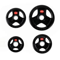 Ozio Fitness 2 Discos de Pesas 5 kg 30 mm de 3 agarres con Recubrimiento de Caucho Musculación - details 1