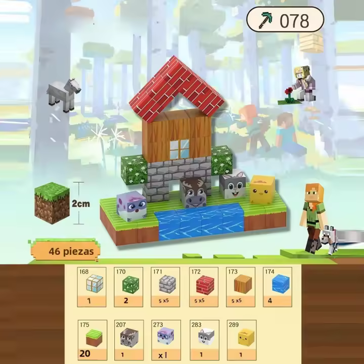 Juguetes De Bloques Magnéticos Creativos Conjunto 200+ Piezas Sistema De Construcción Híbrido Regalo Ideal Para Niños Creativos - 1