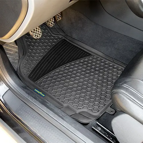 Goodyear Juego de Alfombras de Coche Goma Negra 4Pcs Panal - Ajuste Universal - 1