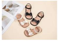 Sandalias De Verano Para Niñas Con Lazo Correas Caucho Suave Bajo Tobillo Versátiles Sandalias De Playa Moda Niños Tallas 4-6Años - details 3