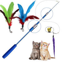 Juguete Interactivo Para Gatos Varita Retráctil Con Pluma Y Campana Entrenamiento Y Ejercicio Para Mascotas De Interior Material Plástico - details 0