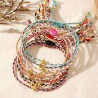 Pulsera De Mujer Bohemia Con Cordón De Algodón Y Plata De Oro 18K En Cobre Moda Y Joyería Colores Variados - details 2