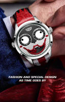 Reloj De Cuarzo LIGE 2025 Para Hombre Creativo Con Correa De Cuero Resistente Al Agua Diseño De Payaso Moda Casual Reloj Hombre - details 2