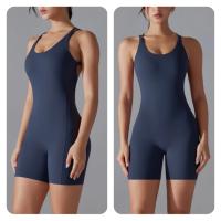 Conjunto de Yoga de una pieza para mujer, mono ajustado deportivo con espalda descubierta, pelele para realzar el trasero, mono corto para gimnasio y Fitness - details 15