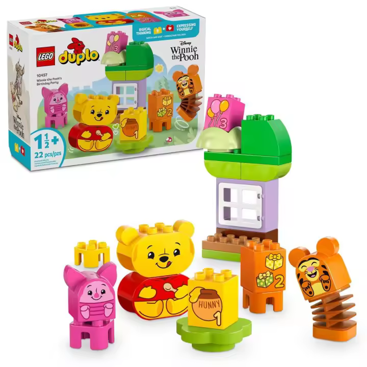 LEGO 10457 DUPLO Disney Fiesta de Cumpleaños de Winnie the Pooh, Set de Construcción, Estimula el Juego Imaginativo, Juguete de Construcción Educativo para Mayores de 18 Meses - 1