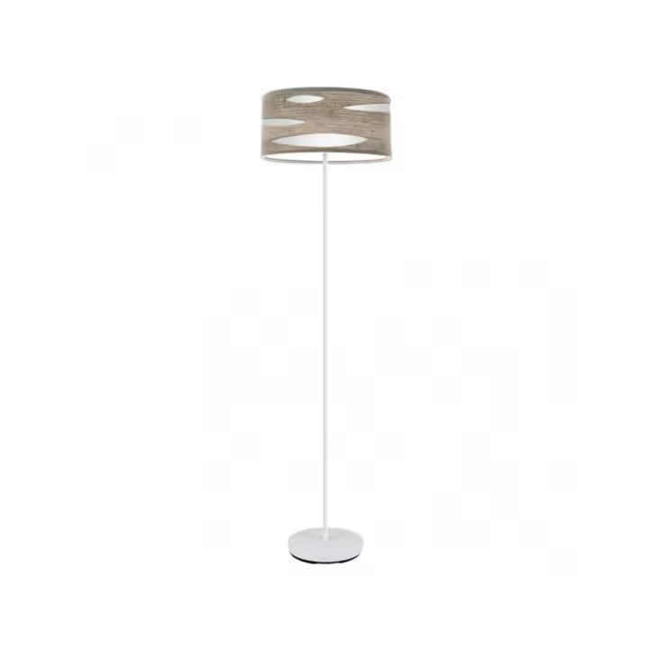 Fabrilamp - Pie Salon Odra 1xe27 Blanco/madera Gris 165x40x40 Cm - 1