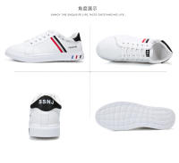 Zapatos Para Hombre Blanco Moda 2024 Cuero Cómodo Casual Planos Tallas Grandes Jóvenes Escuela Patinaje Zapatillas - details 8