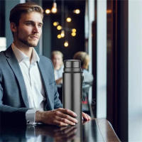Botella Termo De Acero Inoxidable 1L Para Agua Fría Y Caliente Té Café Con Aislamiento Térmico De 12-24 Horas - details 2